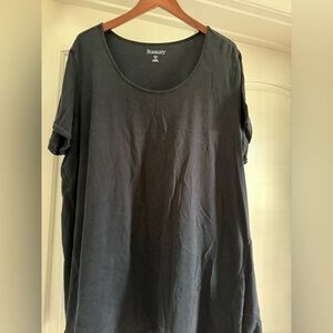 Roaman's Black Scoop Neck Short Sleeve Tee